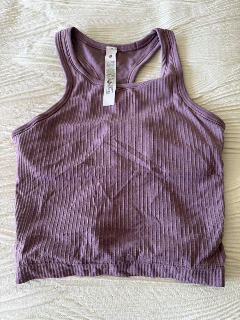 lululemon athletica Ribbed Racerback Crop Tank - Lavender Purple. Ebb to street